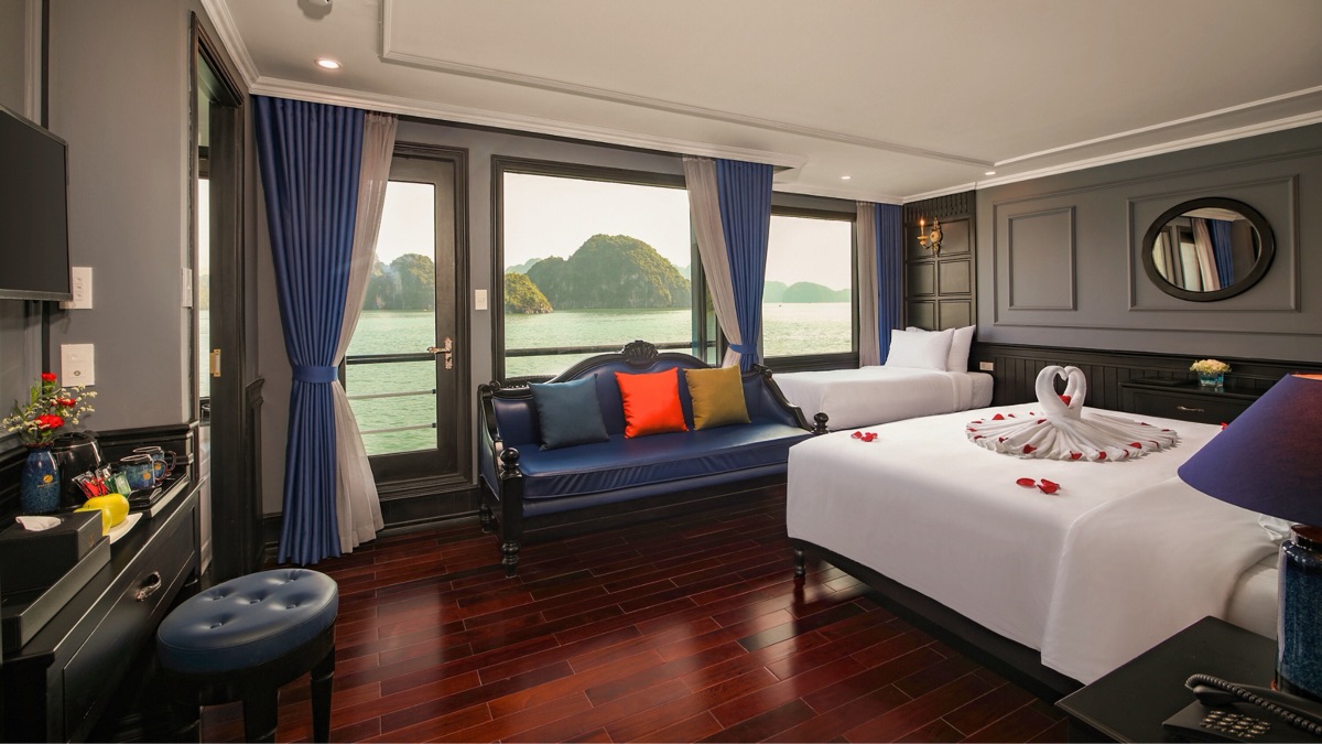 Luxury Balcony Suite cabin aboard Rosy Cruise