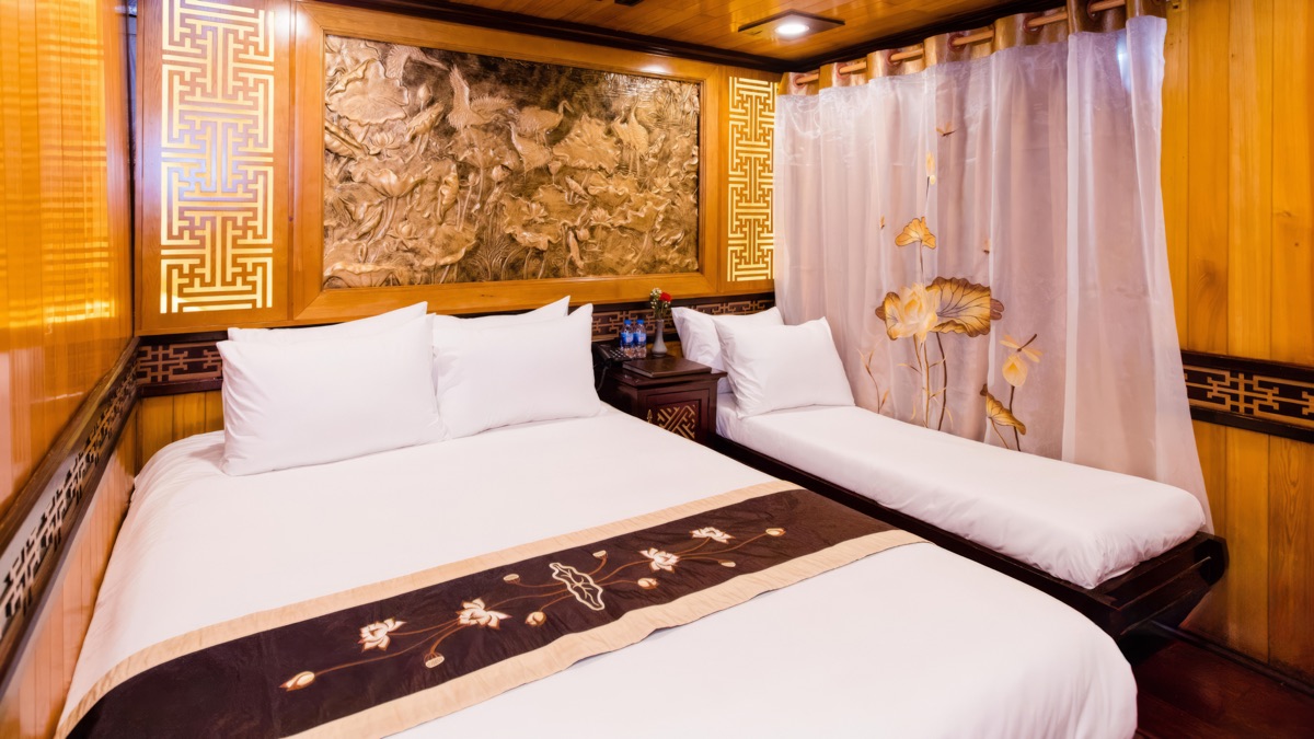 Triple Ocean View cabin aboard Victory Cruise